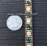 SOLD OUT! Sparkle & Shine! Hex Bead Wrap Bracelet Kit with Seed Beads & Crystals (Cream & Green)