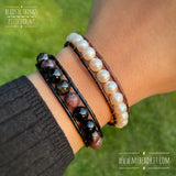 Freshwater Pearl Leather Wrap Bracelet Kit (7.5mm Pearls)