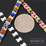 Zig-Zag Beaded Bracelet Kit with 2-Hole Glass Beads (Bronze & Mauve Color Mix)