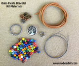 Boho Fiesta Bracelet Kit - Seed Beads and Leather Bracelet - Boho Style