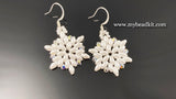 Beaded Snowflake Earrings (White)