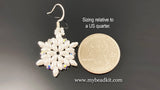 Beaded Snowflake Earrings (White)