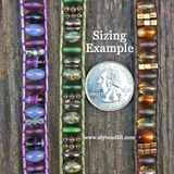 Oval Glass & Stacked Pewter Bead Leather Wrap Bracelet Kit! (Green colorway)