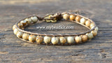 Picture Jasper Leather Wrap Bracelet Kit (6mm Semi-precious Stone)