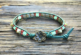 SOLD OUT! Pyramid Bead Wrap Bracelet Kit (Picasso Pyramid with Coral accents)