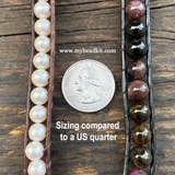 Freshwater Pearl Leather Wrap Bracelet Kit (7.5mm Pearls)