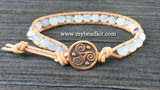 Montana Agate Leather Wrap Bracelet Kit (6mm Semi-precious Stone)