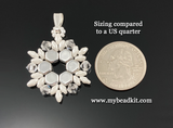 Beaded Snowflake Pendant (Silver)