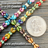 Dragonfly Wings Beaded Bracelet Kit with 2-Hole Glass Beads (Picasso Mix)