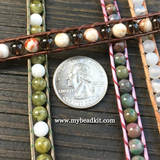Montana Agate Leather Wrap Bracelet Kit (6mm Semi-precious Stone)