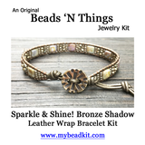 Sparkle & Shine! Tile Bead Wrap Bracelet Kit with Seed Beads & Crystals (Bronze Shadow)