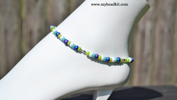SALE! Discontinued - Anklet Kit - Lime, Purple & Turquoise