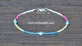 SALE! Discontinued - Anklet Kit - Delicate - Blue, Yellow, Pink & White