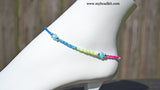 SALE! Discontinued - Anklet Kit - Delicate - Blue, Yellow, Pink & White