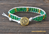 Stacked Seed Bead Wrap Bracelet Kit (Green/Gold)