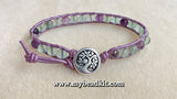 Fluorite Leather Wrap Bracelet Kit (6mm Semi-precious Stone)