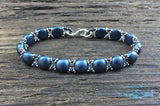 Sweet Candy! Beaded Bracelet Kit with 2-Hole Glass Beads (Antique Blue)