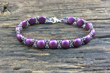 Sweet Candy! Beaded Bracelet Kit with 2-Hole Glass Beads (Bordeaux Purple)