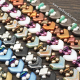 Chevron Beaded Bracelet Kit with 2-Hole Glass Beads (Satin Brown & Turquoise)